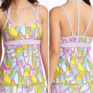 Trina Turk Yellow and Blue Bikini Top